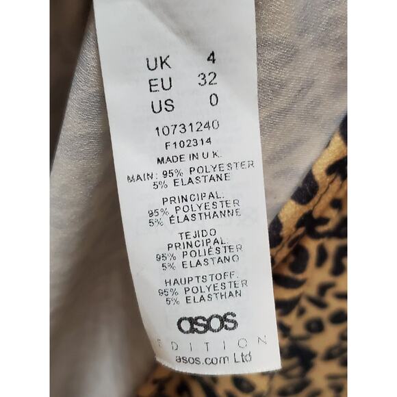 Asos Women's Brown Polyester Round Neck Long Sleeve Long Maxi Dress Zero Size - Picture 10 of 11